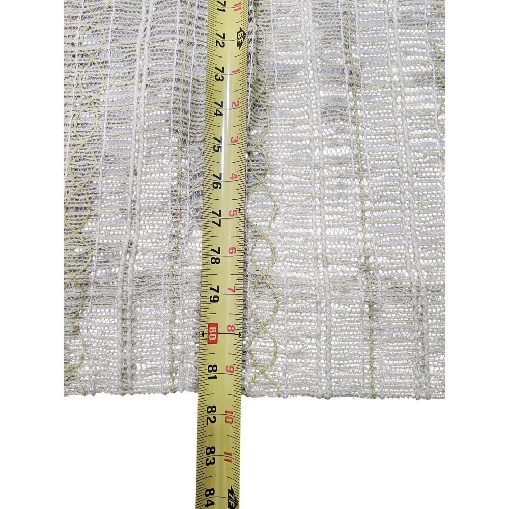 Vintage 50s 60s Open Weave Pinch Pleat Lined Curtain Panels 4pc Set Green 23x81 - Picture 8 of 10